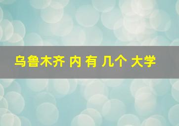 乌鲁木齐 内 有 几个 大学